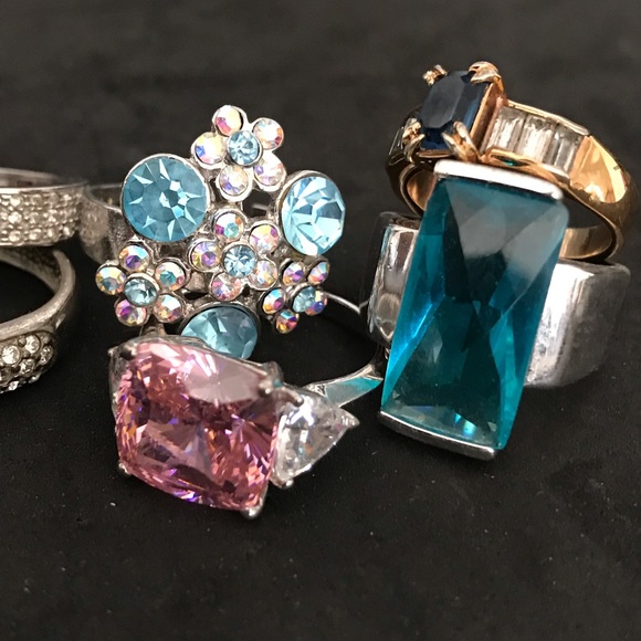 Lot of 6 bling rings - Picture 2 of 7
